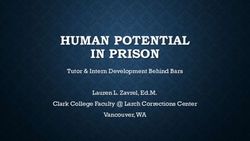 HUMAN POTENTIAL IN PRISON - Tutor & Intern Development Behind Bars Lauren L. Zavrel, Ed.M. Clark College Faculty @ Larch Corrections Center ...