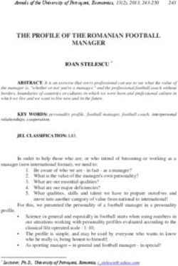 THE PROFILE OF THE ROMANIAN FOOTBALL MANAGER