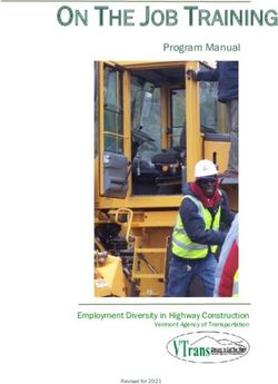 ON THE JOB TRAINING Program Manual - Employment Diversity in Highway Construction