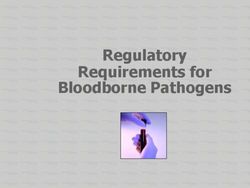 Regulatory Requirements for Bloodborne Pathogens