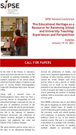 CALL FOR PAPERS - ISCHE International Standing Conference for ...