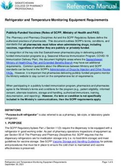 Refrigerator and Temperature Monitoring Equipment Requirements