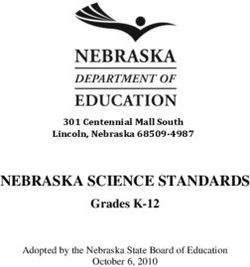 NEBRASKA SCIENCE STANDARDS - Grades K-12 301 Centennial Mall South Lincoln, Nebraska 68509-4987