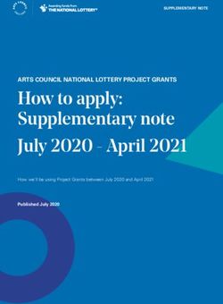 How to apply: Supplementary note July 2020 - April 2021 - ARTS COUNCIL NATIONAL LOTTERY PROJECT GRANTS