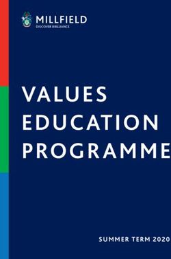 VALUES EDUCATION PROGRAMME - SUMMER TERM 2020 - Millfield School