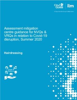 Assessment mitigation centre guidance for NVQs & VRQs in relation to Covid-19 disruption, Summer 2020 19 disruption, Summer 2020 - Hairdressing ...