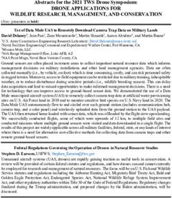 DRONE APPLICATIONS FOR WILDLIFE RESEARCH, MANAGEMENT, AND CONSERVATION