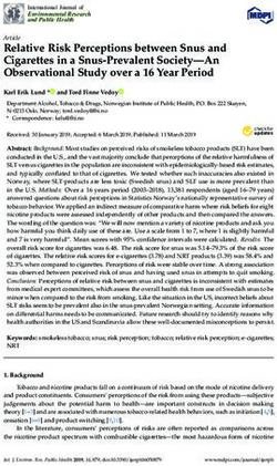 Relative Risk Perceptions between Snus and Cigarettes in a Snus-Prevalent Society-An Observational Study over a 16 Year Period - MDPI