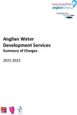 Anglian Water Development Services - Summary of Charges 2021-2022