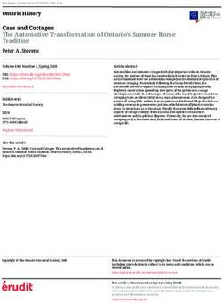 Cars and Cottages The Automotive Transformation of Ontario's Summer Home Tradition - Érudit