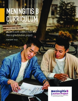 MENINGITIS B CURRICULUM - Created for students by students with support from the Meningitis B Action project