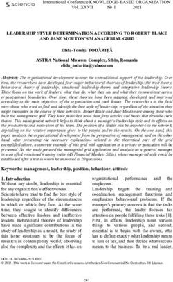 LEADERSHIP STYLE DETERMINATION ACCORDING TO ROBERT BLAKE AND JANE MOUTON'S MANAGERIAL GRID - Sciendo