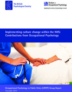 Implementing culture change within the NHS: Contributions from Occupational Psychology - Occupational Psychology in Public Policy (OPIPP) Group Report