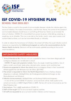 ISF COVID-19 HYGIENE PLAN - SCHOOL YEAR 2020-2021