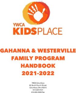GAHANNA & WESTERVILLE FAMILY PROGRAM HANDBOOK - 2021-2022 YWCA Columbus 65 South Fourth Street Columbus, Ohio 43215 614-224-9121 614-224-2522 Fax