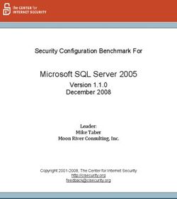 Microsoft SQL Server 2005 - Security Configuration Benchmark For Version 1.1.0 December 2008