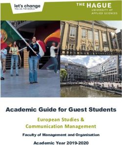 European Studies & Communication Management - Academic Guide for Guest Students Academic Year 2019-2020