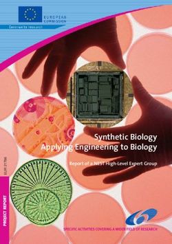 Synthetic Biology Applying Engineering to Biology - Report of a NEST High-Level Expert Group