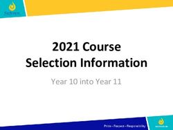 2021 Course Selection Information - Year 10 into Year 11