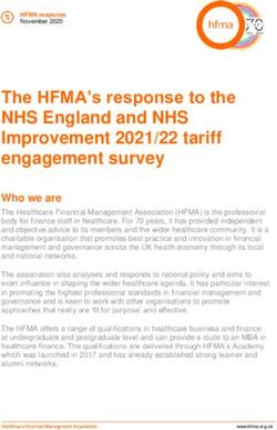 The HFMA's response to the NHS England and NHS Improvement 2021/22 tariff engagement survey