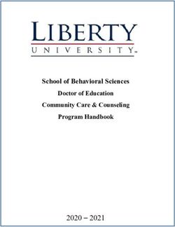 School of Behavioral Sciences 2020 - 2021 - Doctor of Education Community Care & Counseling - Liberty University