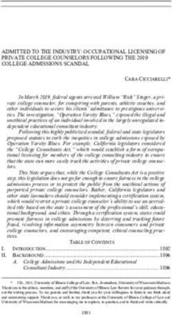 ADMITTED TO THE INDUSTRY: OCCUPATIONAL LICENSING OF PRIVATE COLLEGE COUNSELORS FOLLOWING THE 2019 COLLEGE ADMISSIONS SCANDAL - University of ...