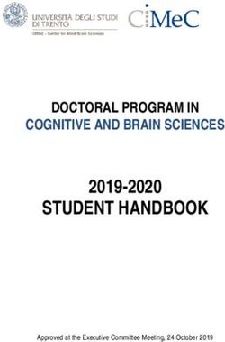 STUDENT HANDBOOK 2019-2020 - DOCTORAL PROGRAM IN COGNITIVE AND BRAIN SCIENCES - Approved at the Executive Committee Meeting, 24 October 2019 - Unitn