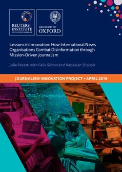 JOURNALISM INNOVATION PROJECT APRIL 2019 - Lessons in Innovation: How International News Organisations Combat Disinformation through ...