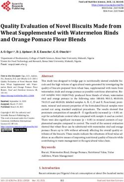 Quality Evaluation of Novel Biscuits Made from Wheat Supplemented with Watermelon Rinds and Orange Pomace Flour Blends