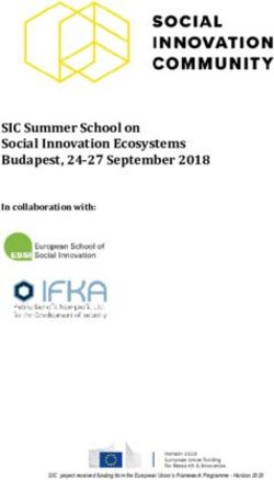 SIC Summer School on Social Innovation Ecosystems Budapest, 24-27 September 2018 - In collaboration with