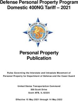 Defense Personal Property Program Domestic 400NG Tariff 2021 - Personal Property Publication - Move.mil
