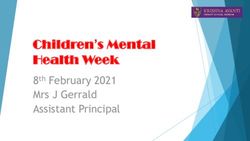 8th February 2021 Mrs J Gerrald Assistant Principal - Children's Mental Health Week - Avanti Schools Trust
