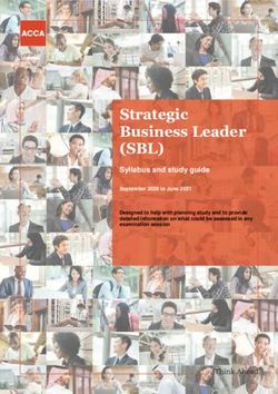 Strategic Business Leader - (SBL) Syllabus and study guide - ACCA Global