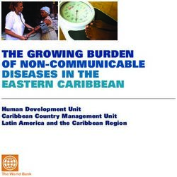 THE GROWING BURDEN OF NON-COMMUNICABLE DISEASES IN THE EASTERN CARIBBEAN - Human Development Unit Caribbean Country Management Unit Latin America ...