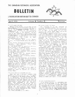 BULLETIN THE CANADIAN BOTANICAL ASSOCIATION