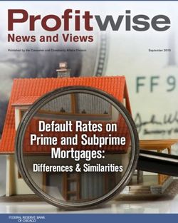 Default Rates on Prime and Subprime Mortgages: Differences & Similarities - Published by the Consumer and Community Affairs Division