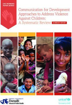 Communication for Development Approaches to Address Violence Against Children: A Systematic Review SUMMARY REPORT - Unicef