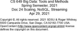 CS 649 BIG DATA: TOOLS AND METHODS SPRING SEMESTER, 2021 DOC 24 SCALING, NOSQL, STREAMING APR 29, 2021