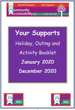 Your Supports January 2020 December 2020 - Holiday, Outing and Activity Booklet - Community Accessability