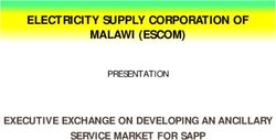 ELECTRICITY SUPPLY CORPORATION OF MALAWI (ESCOM) - EXECUTIVE EXCHANGE ON DEVELOPING AN ANCILLARY SERVICE MARKET FOR SAPP