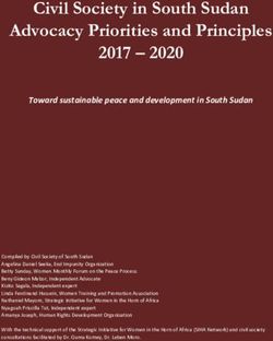 Civil Society in South Sudan Advocacy Priorities and Principles 2017 2020