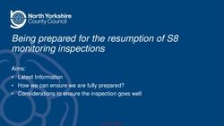 Being prepared for the resumption of S8 monitoring inspections - Aims: Latest Information How we can ensure we are fully prepared? ...