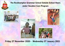 The Rockhampton Grammar School Outside School Hours Junior Vacation Care Program - Friday 27 November 2020 - Wednesday 27 January 2021
