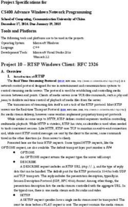 Project 10 - RTSP Windows Client: RFC 2326