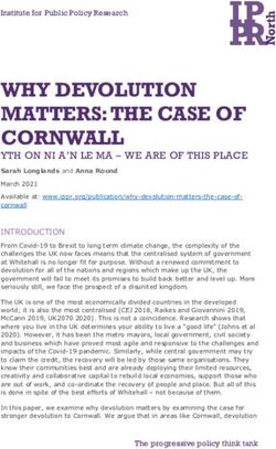 WHY DEVOLUTION MATTERS: THE CASE OF CORNWALL