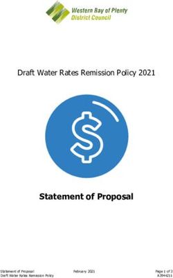 Statement of Proposal - Draft Water Rates Remission Policy 2021 - Western Bay of Plenty District ...