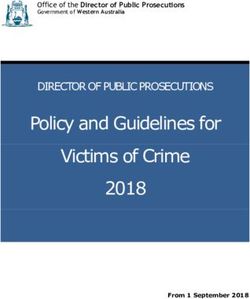 Policy and Guidelines for Victims of Crime 2018 - DIRECTOR OF PUBLIC PROSECUTIONS - WA DPP