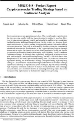 MS&E 448 - Project Report Cryptocurrencies Trading Strategy based on Sentiment Analysis - Stanford University