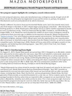 2020 Mazda Contingency Awards Program Payouts and Requirements