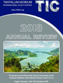 Presented at the Fifty-ninth General Assembly of the Tantalum-Niobium International Study Center (T.I.C.) Kigali, Rwanda, 14th-17th October 2018 ...